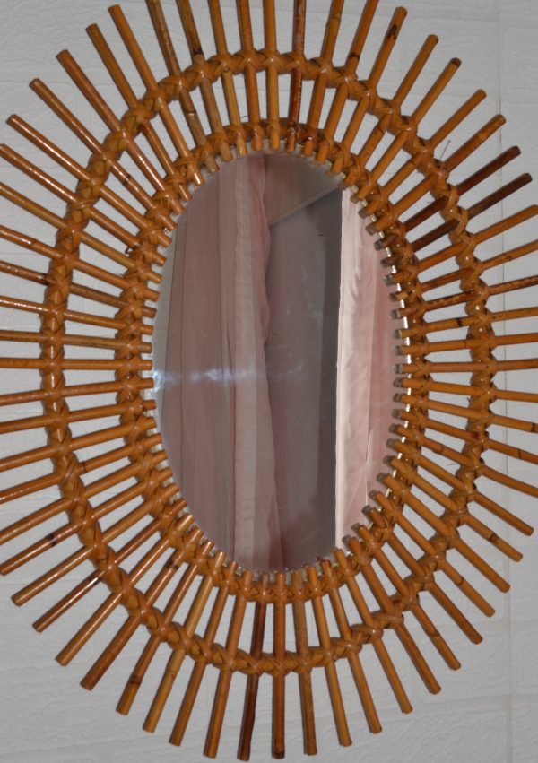 Miroir rotin vintage de La maison de Carine