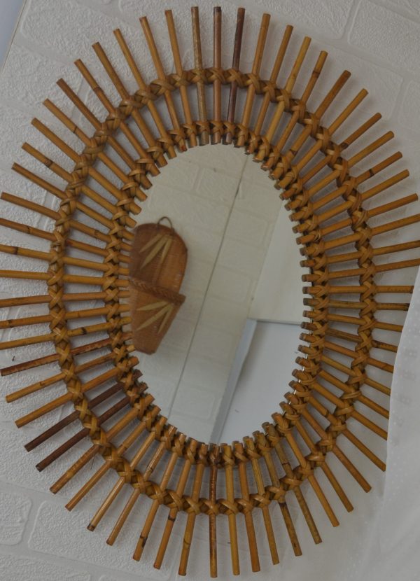 Miroir rotin vintage de La maison de Carine_1