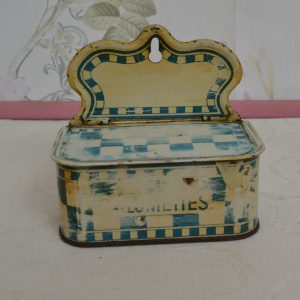 Boite allumettes damier bleu Lustucru de La maison de Carine
