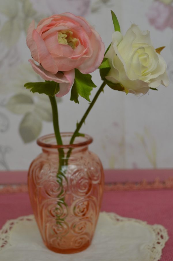 Vases verre moulé rose art déco de La maison de Carine_2