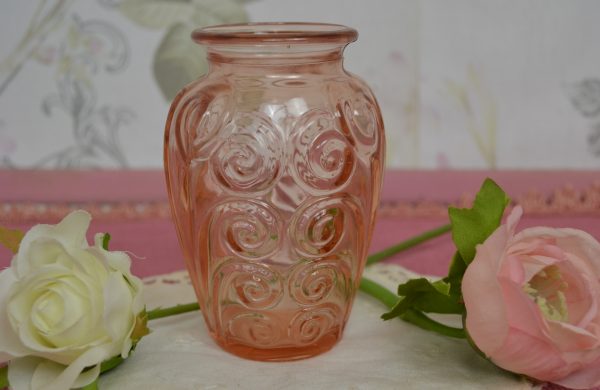 Vases verre moulé rose art déco de La maison de Carine_3