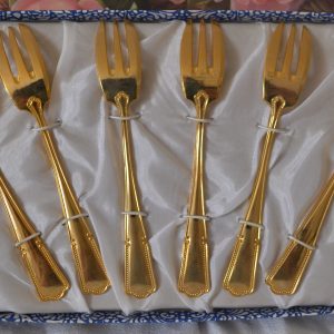 Set fourchettes à dessert dorées de La maison de Carine