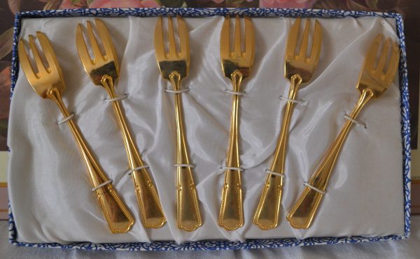 Set fourchettes à dessert dorées de La maison de Carine